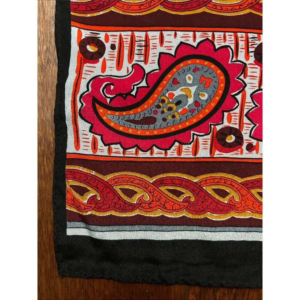 Morgan Taylor 100% Silk Paisley Print Scarf, Multicolored